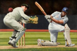 Cricket Art 'Past the Keeper'
